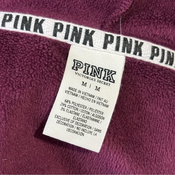 PINK Zip Up Hoodie Long Sleeve Jacket Size Medium Victoria’s Secret Logo - Picture 13 of 16